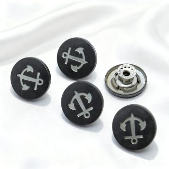 Snap button denim style O (Black) Snap button denim style O (Black)