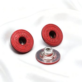 Snap button denim style D (Red) Snap button denim style D (Red)